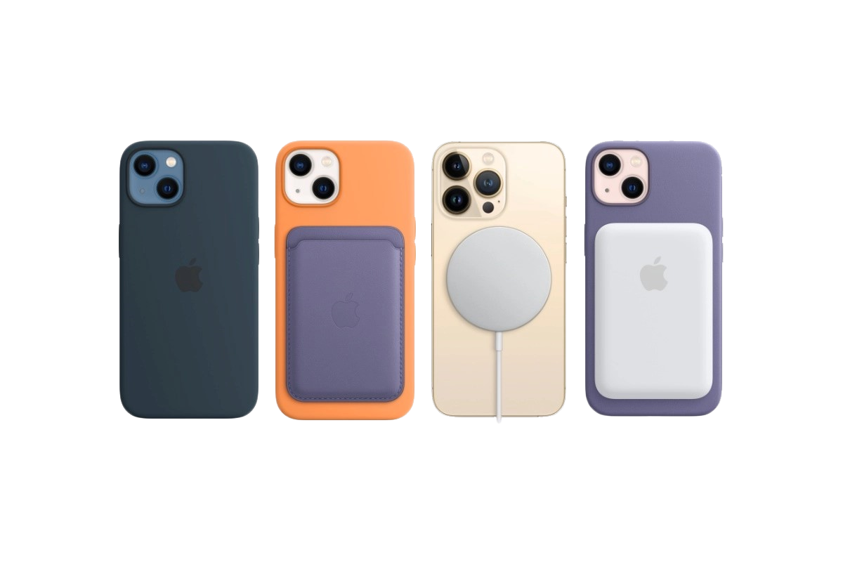 Latest smartphones displayed on wooden surface